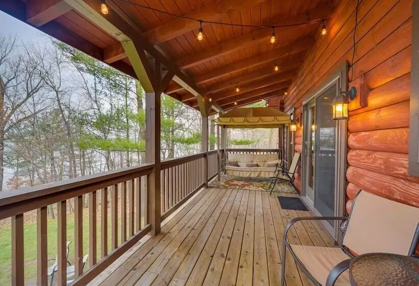 Modern Log Cabin W/ Rec Room, Steps To Lake!