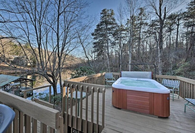 Spacious Waterfront Retreat W/ Dock & Hot Tub