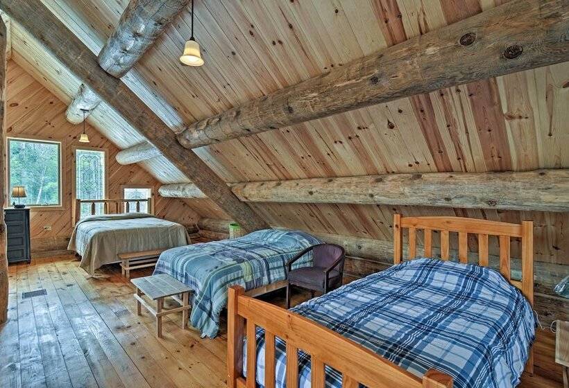 Custom Log Cabin W/ Deck & 45 Acres By Pine River!