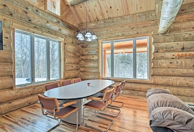Custom Log Cabin W/ Deck & 45 Acres By Pine River!