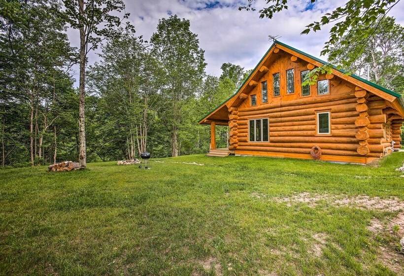 Custom Log Cabin W/ Deck & 45 Acres By Pine River!