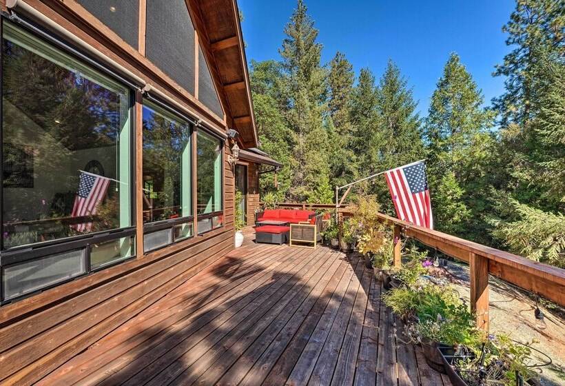 Deck & Views: Lush A Frame Cabin In Pioneer!