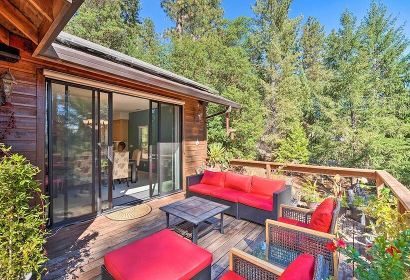 Deck & Views: Lush A Frame Cabin In Pioneer!