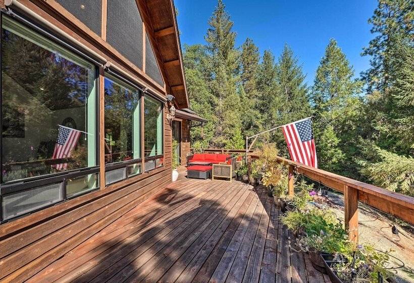 Deck & Views: Lush A Frame Cabin In Pioneer!