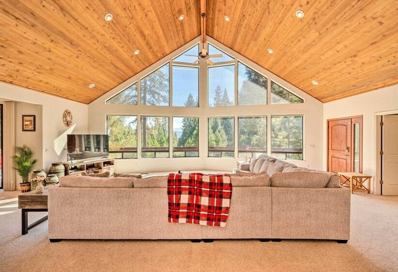 Deck & Views: Lush A Frame Cabin In Pioneer!