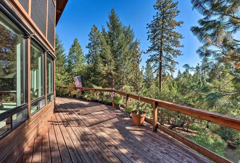 Deck & Views: Lush A Frame Cabin In Pioneer!