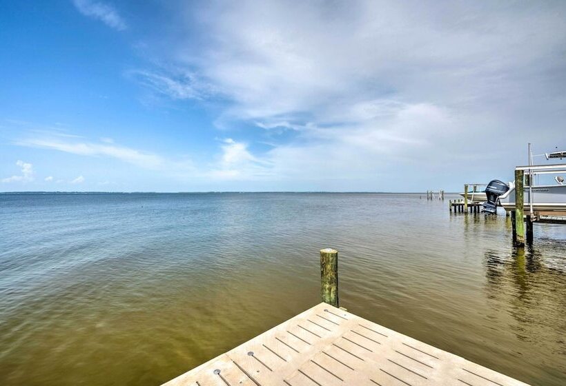Coastal Escape: Bayfront Home W/ Dock & Views