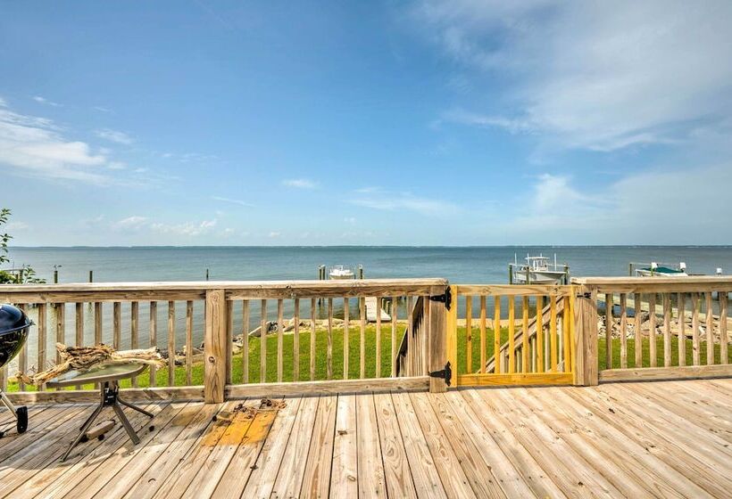 Coastal Escape: Bayfront Home W/ Dock & Views