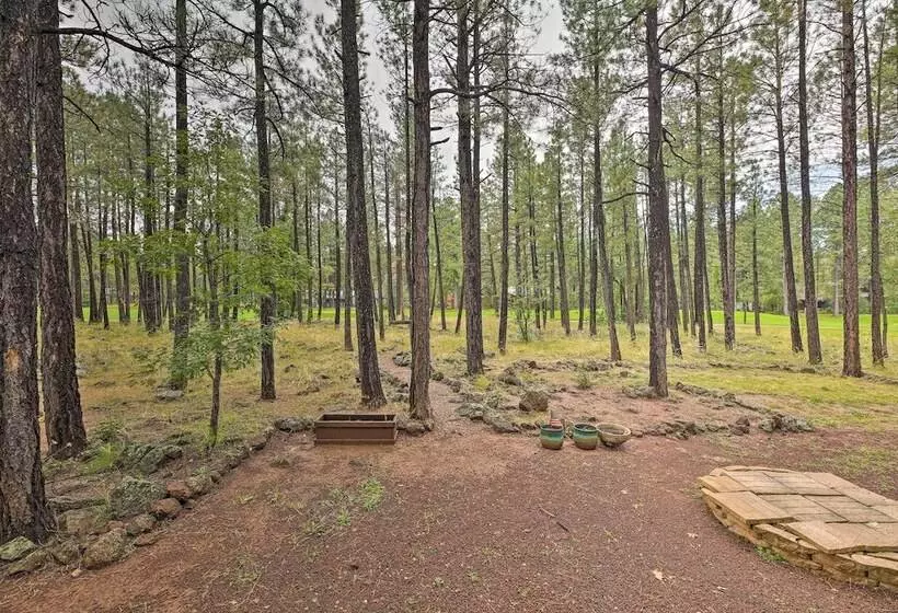 Wooded Yard, Gas Grill: Lush Pinetop Retreat