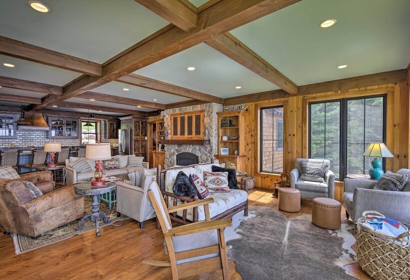 Waterfront Star Lake Cabin, Boat Dock On Site