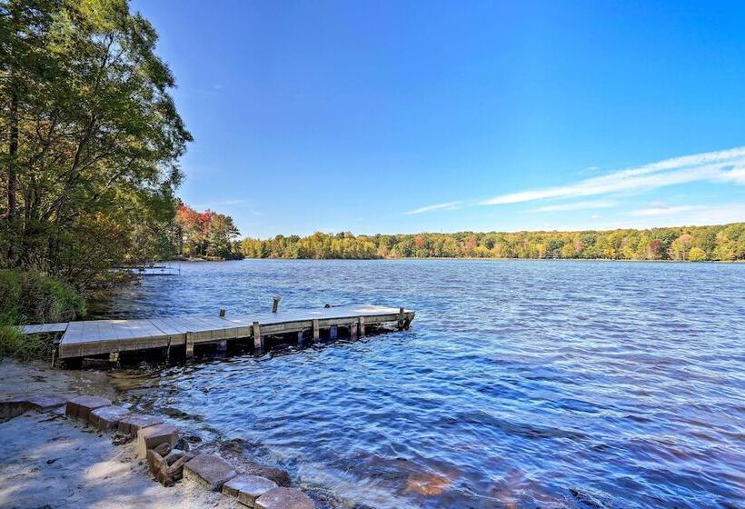 Pocono Lake Paradise W/ Private Beach & Dock!