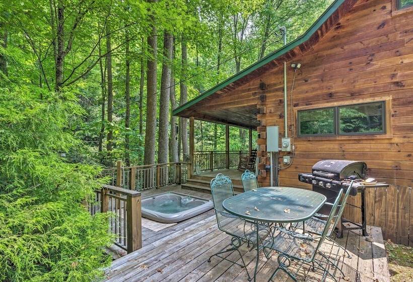 Streamside Bryson City Cabin W/ Hot Tub & Sauna