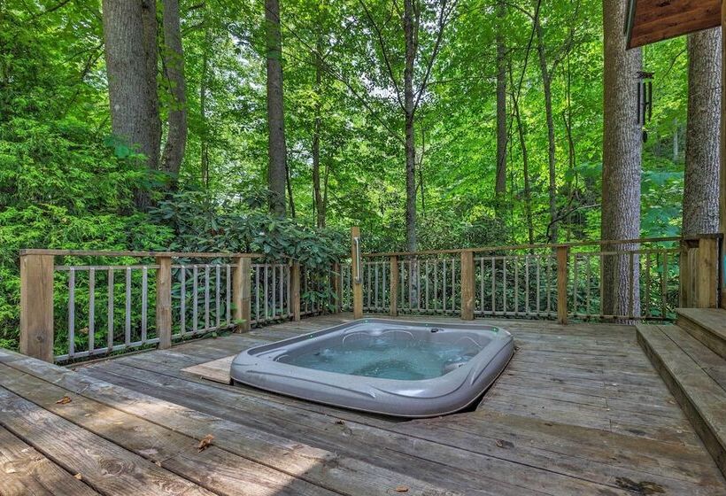 Streamside Bryson City Cabin W/ Hot Tub & Sauna