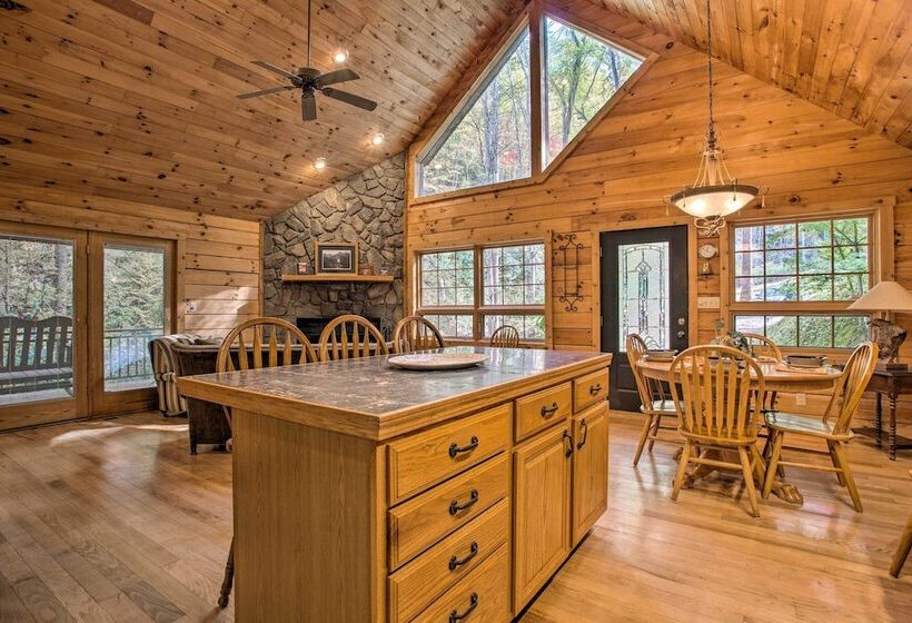 Streamside Bryson City Cabin W/ Hot Tub & Sauna