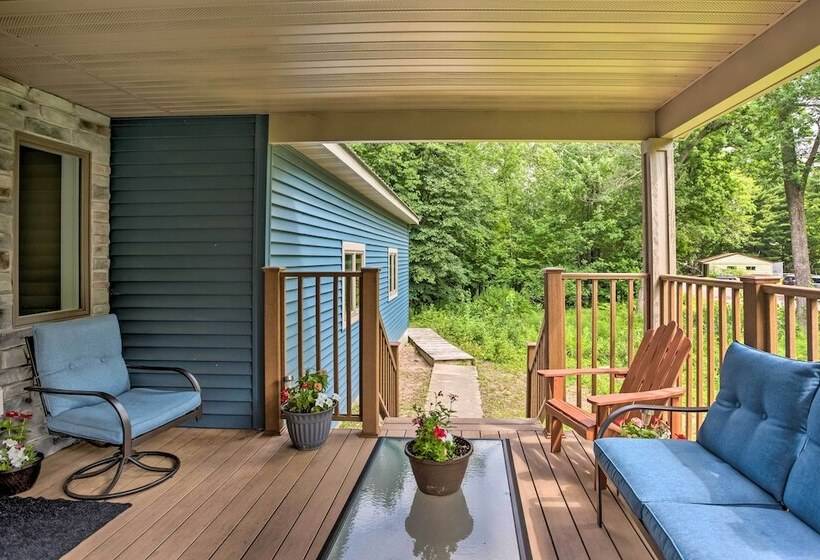 Cabin W/ Dock & Porch Across From Balsam Lake