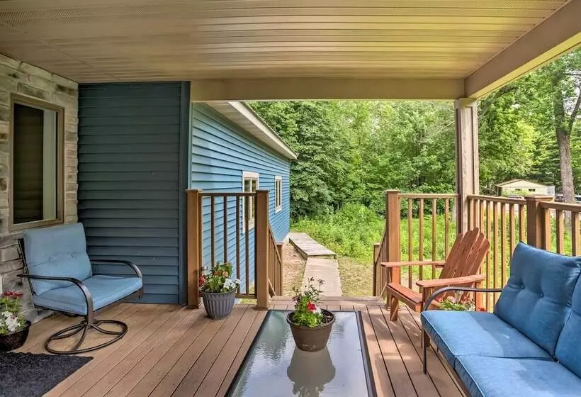 Cabin W/ Dock & Porch Across From Balsam Lake