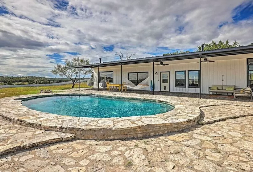 Trendy Fredericksburg Pad W/ Pool & Valley Views!