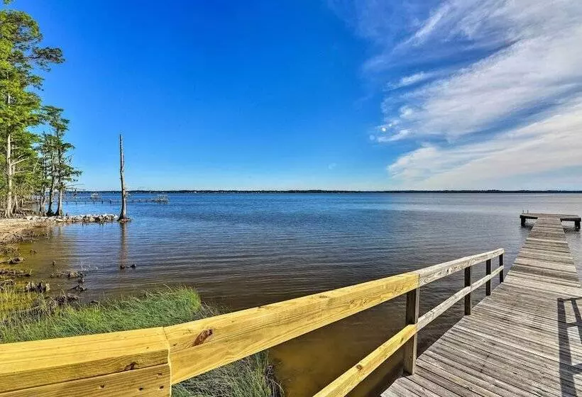 Bayfront Blounts Creek Home: Private Beach + Dock!