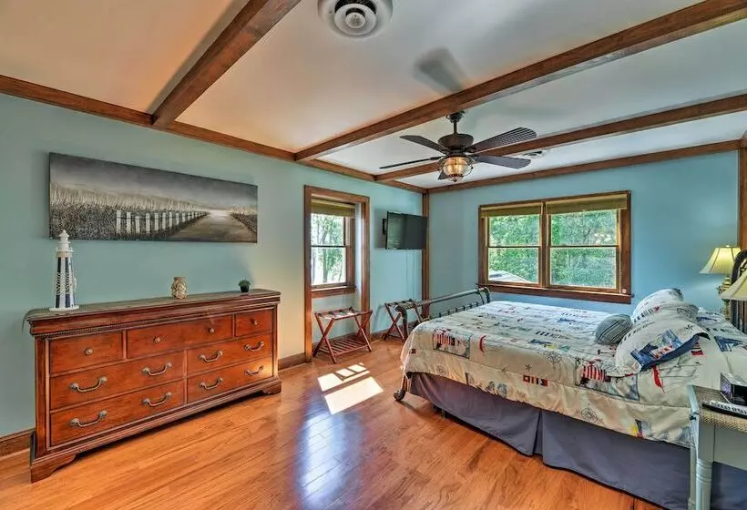 Bayfront Blounts Creek Home: Private Beach + Dock!