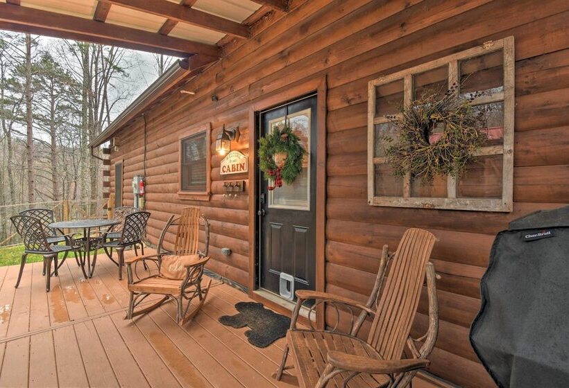 Rural Murphy Cabin Yard, Hot Tub & Fire Pit