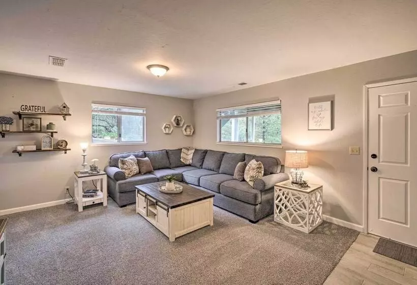 Forest View Deck + Fire Pits: Pine Grove Retreat!