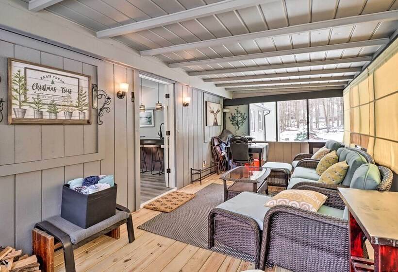 Hot Tub & Fire Pit: Modern Pocono Mountain Home