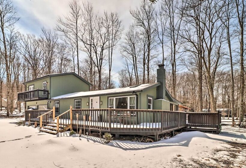 Hot Tub & Fire Pit: Modern Pocono Mountain Home