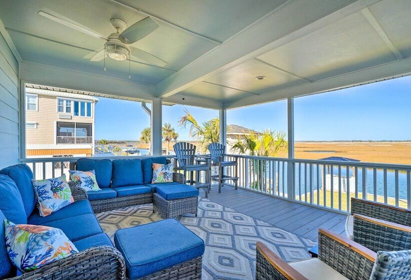 Stunning Surf City Home On Canal W/ Game Room!