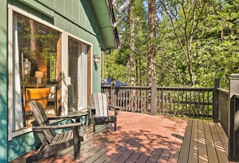 Near Trails: Cabin W/ 2 Level Deck In Twain Harte