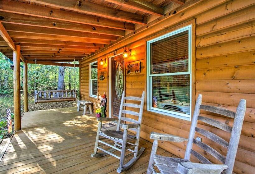Smoky Mountain Rustic Log Cabin W/ Furnished Patio