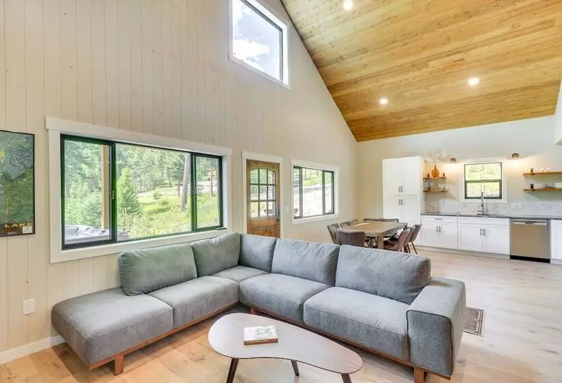 Modern Lakeside Cabin W/ Mountain Views & Hot Tub!