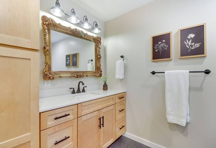 Modern Lakeside Cabin W/ Mountain Views & Hot Tub!