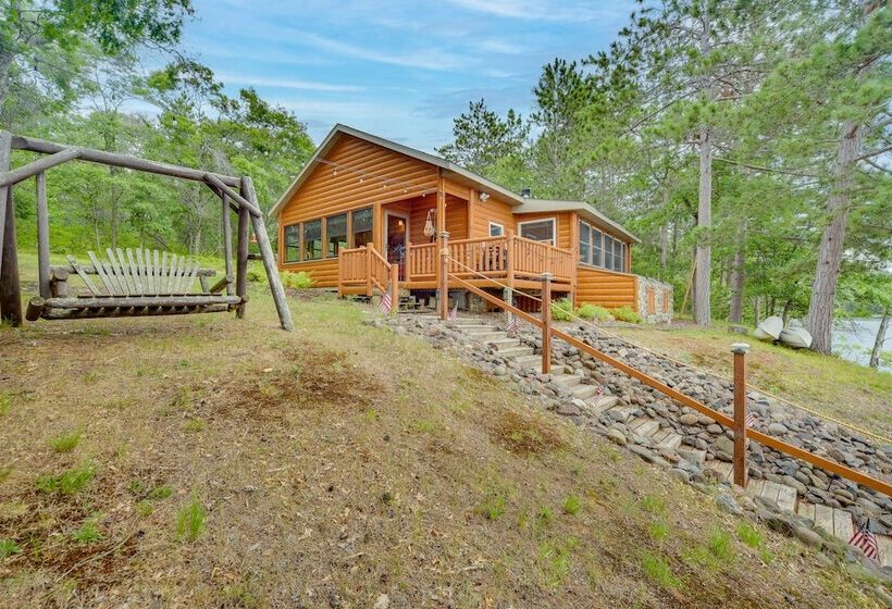 Pet Friendly Waterfront Minong Cabin With Fire Pit