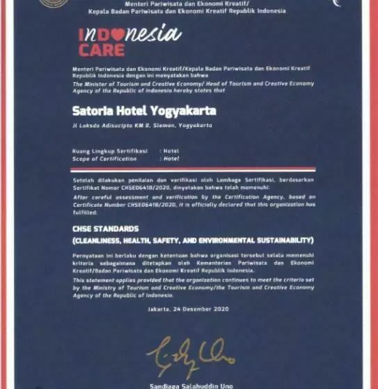 Satoria Hotel Yogyakarta Chse Certified