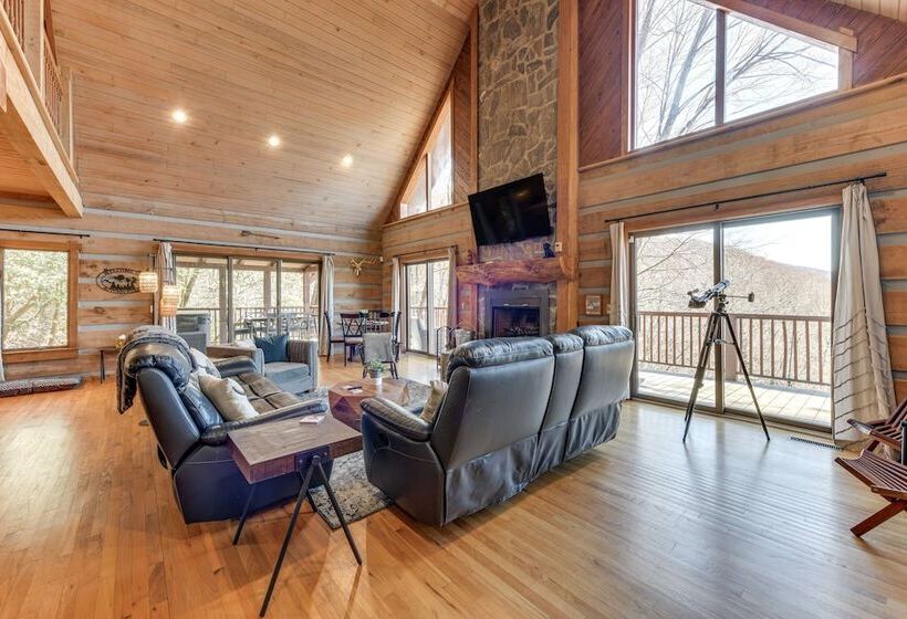 Spacious Maggie Valley Cabin W/ Waterfall On Site!