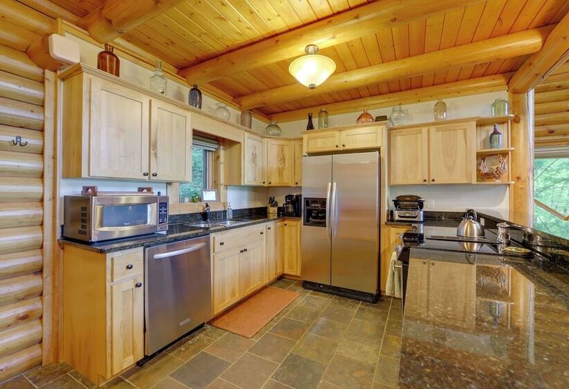 Sunset & Mountain Views: Scenic Sylva Log Cabin!