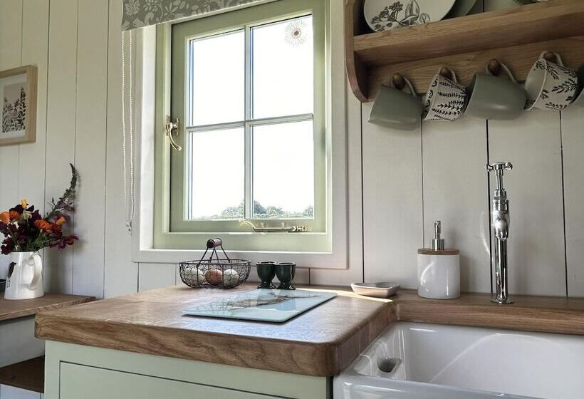 Stunning Shepherdhut/woodburner/openviews/barbeque