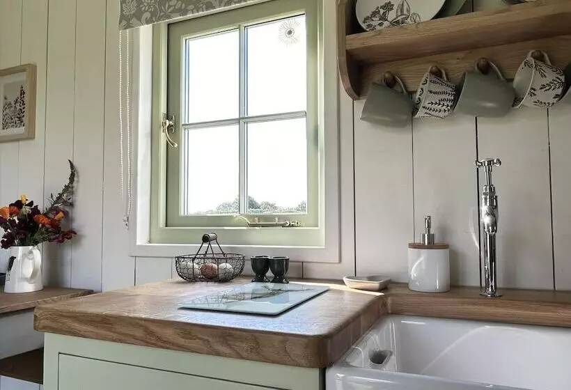 Stunning Shepherdhut/woodburner/openviews/barbeque