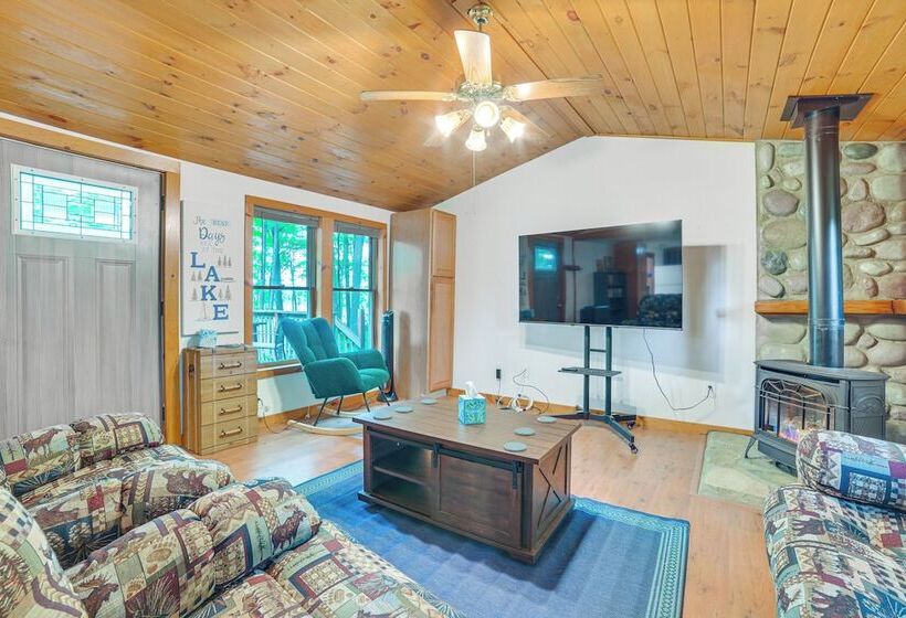 Rustic Michigan Lakeside Cabin W/ Private Dock!