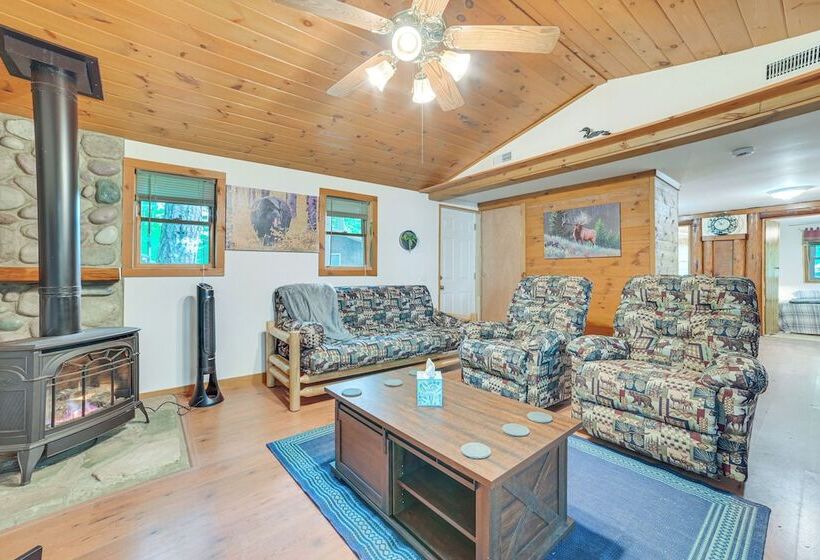 Rustic Michigan Lakeside Cabin W/ Private Dock!