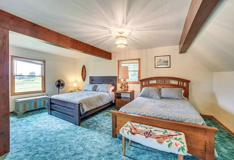 Germfask Home W/ Fire Pit, Grill & Yard Games!