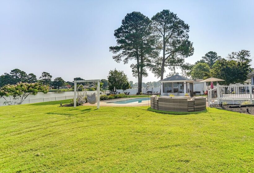 Luxe Lakefront Portsmouth Home: Fish, Swim & Play!