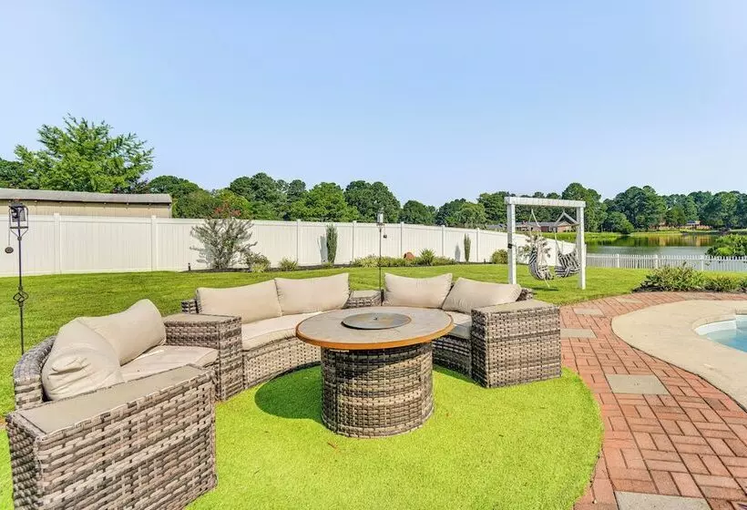 Luxe Lakefront Portsmouth Home: Fish, Swim & Play!