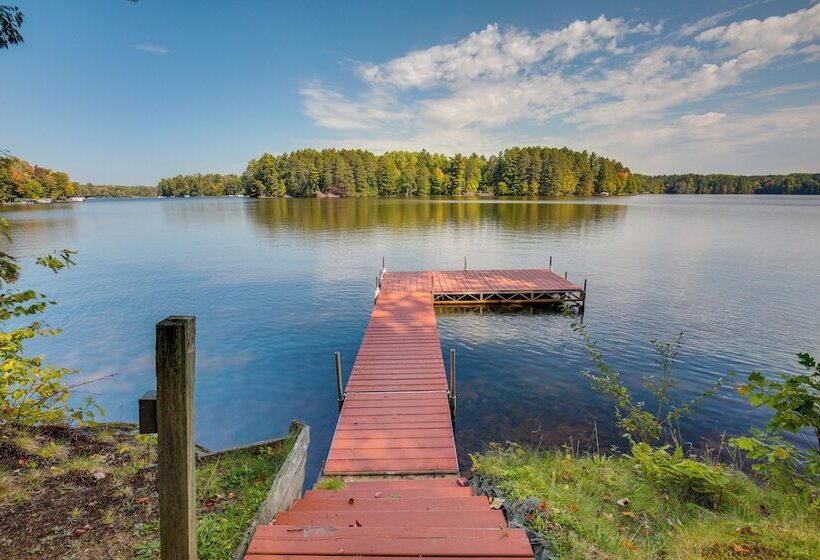 Rhinelander Chain Of Lakes Home W/ River Dock!