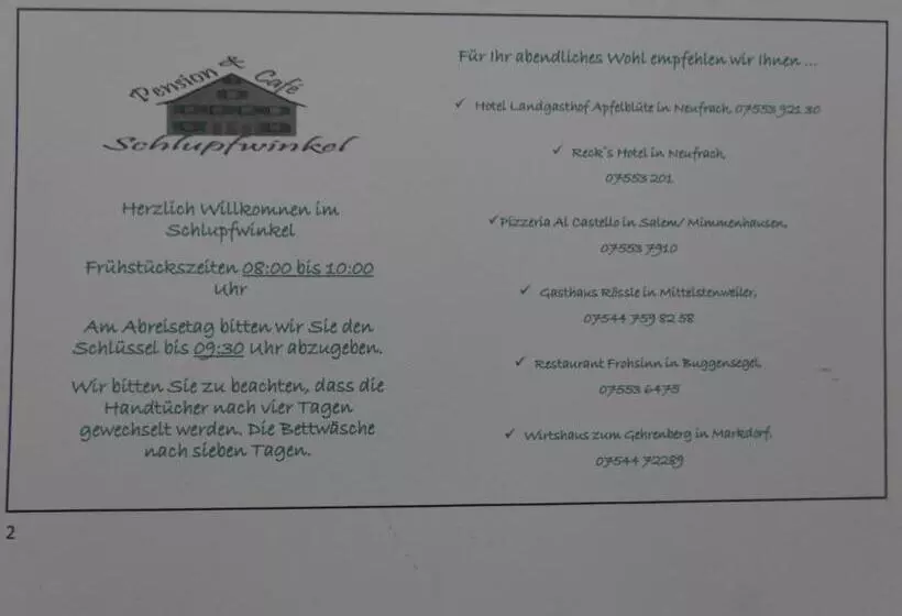 Pension & Café Schlupfwinkel