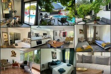 Turistlägenheter Jolie Villa à Uzes, Climatisée Avec Piscine