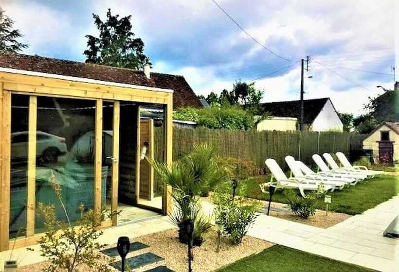 펜션 Gîte Atypique 2 à 8 Personnes Avec Piscine Jacuzzi Proche Châteaux De La Loire