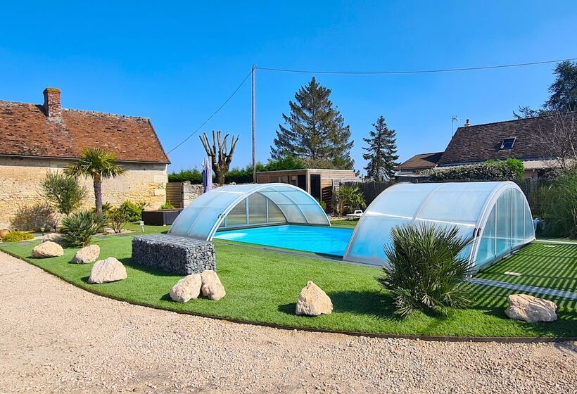 펜션 Gîte Atypique 2 à 8 Personnes Avec Piscine Jacuzzi Proche Châteaux De La Loire