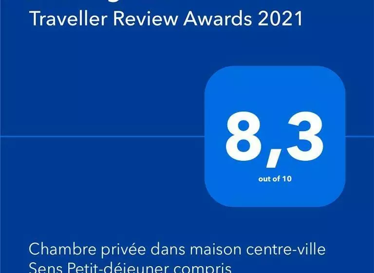 تختخواب و صبحانه Chambre Privée Dans Maison Centre Ville Sens Petit Déjeuner Compris
