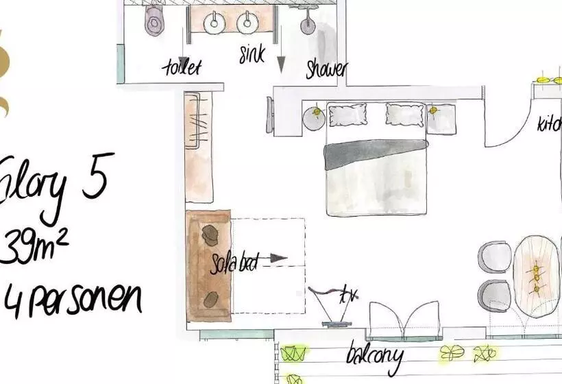 住宿加早餐  Glanz & Glory Appartements Sölden